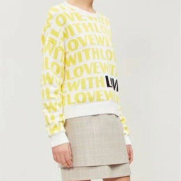 Maje "With Love" Monty Jacquard Sweater - Size M (Designer Size 2) - Picture 2 of 8